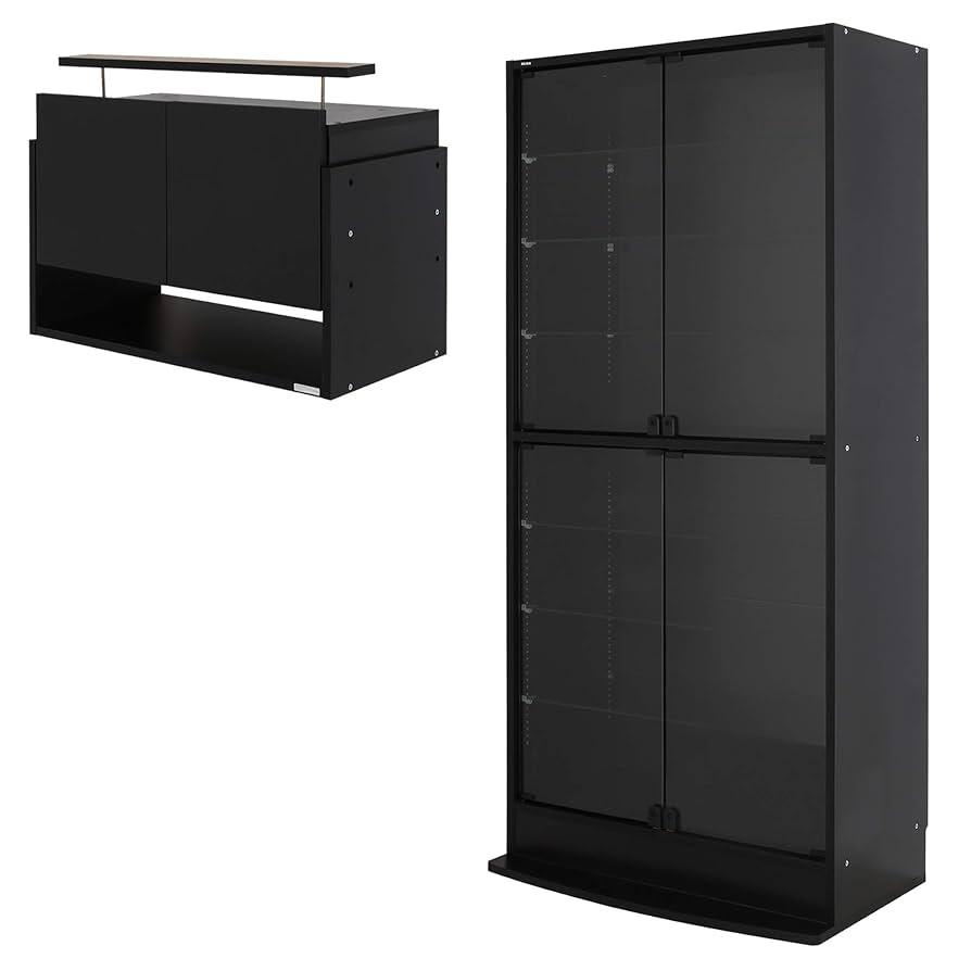 JAJAN)[ 鍵付きコレクションケース ] フィギュアラック サード ワイド コレクションラック ワイド ハイタイプ 幅83cm×奥行29cm