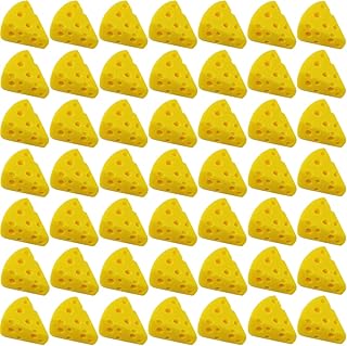NSBELL 100PCS Miniatures Kitchen Food Cheese Miniature Artificial Cheese Models Mini Resin Simulation Cheese for Dollhouse Kitchen Decoration DIY Accessory