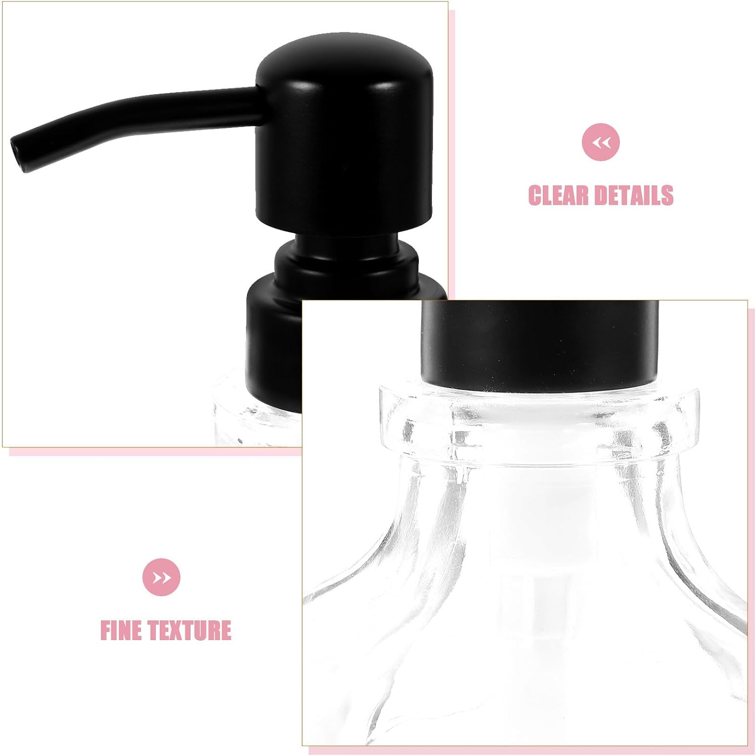 Soap with Bottle Dispenser Glass Stainless Pump Ml Steel image 3