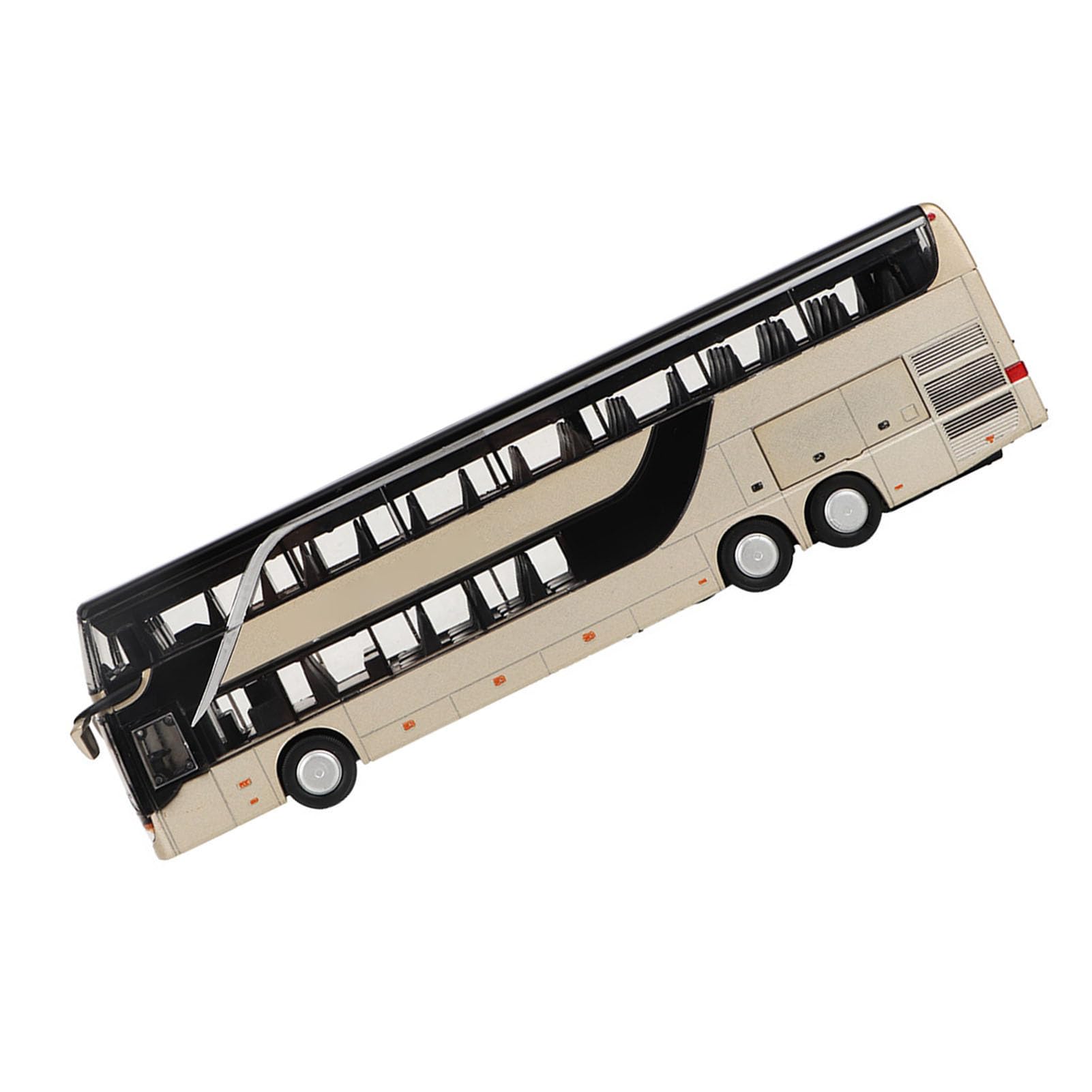 Naroote Modèle de Bus électrique à Double étage en Alliage 1:32, Jouet Résistant aux Chutes, Musique LED pour Enfants, Modèle de Voiture (Gold)
