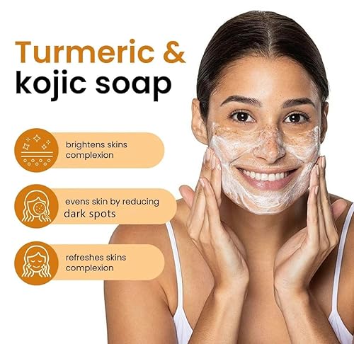 Miniatura 2 de Turmeric and Kojic Acid Soap All Natural Gentle Cleanser for All Skin Types. Face & Body Cleanser for Men, Women & Teens (1 soap bar)