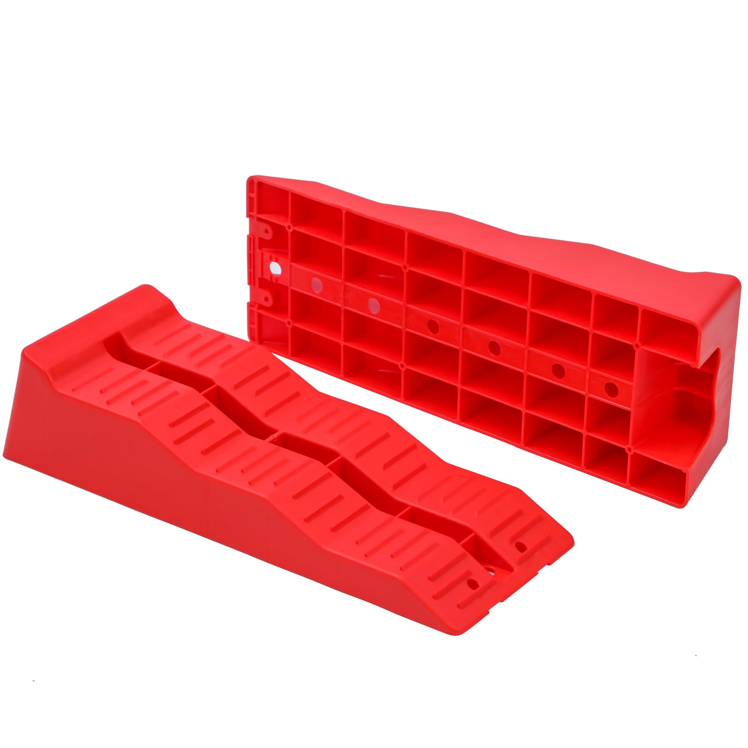 KATSU Rampe di Livellamento per Roulotte 2 Pezzi Capacità 5 Ton 3 Livelli Cunei Livellamento Camper da Campeggio in Plastica per Impieghi Gravosi per Garage Officina Auto