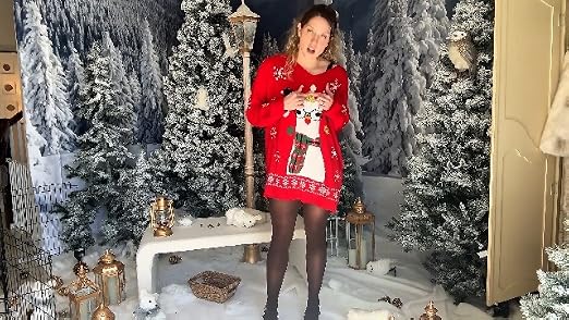 Kocowoo Women's Ugly Christmas V Neck Oversize Sweater Dress Long Sleeve  Loose Holiday Knit Xmas Mini Dress. Black at Amazon Women's Clothing store