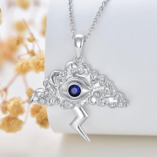 Miniatura 6 de PROESS Regalos de Navidad, collar con dije de amuleto de plata de ley con dije de mal de ojo, estrella de David, collar con dije de amuleto