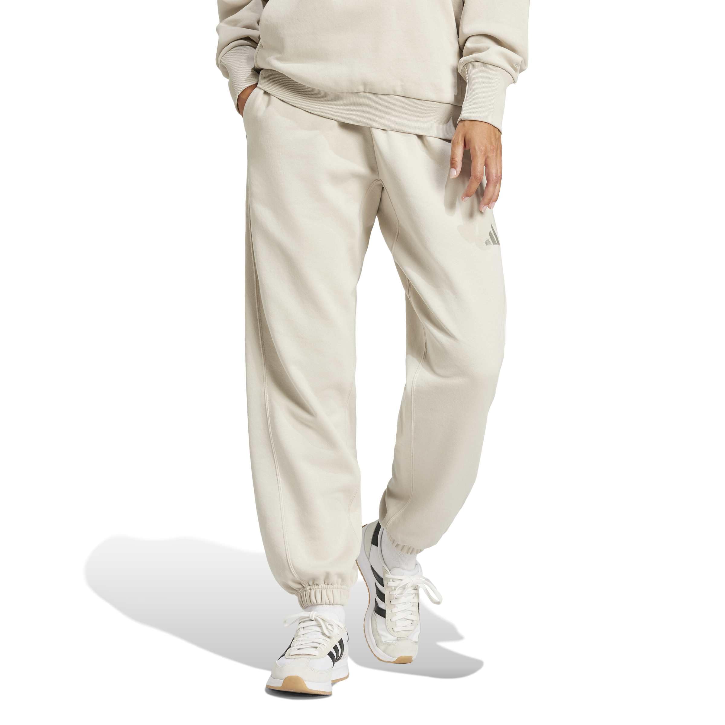 Adidas Women's All SZN Fleece Loose Pants, Wonder Alumina, Large