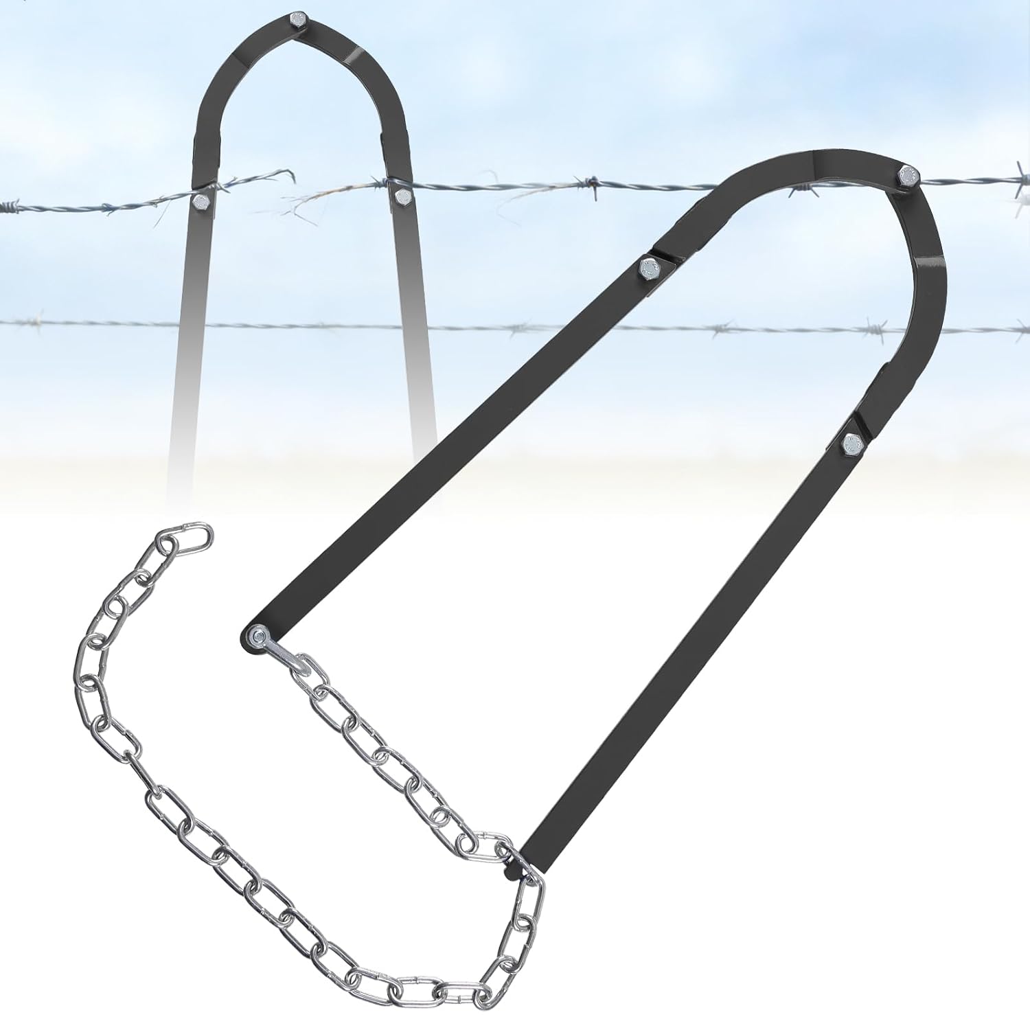 Fence Fixer, Heavy Duty Fence Wire Fixer, Fence Fixer Tool for Repairing Barbed Wire Fences Black