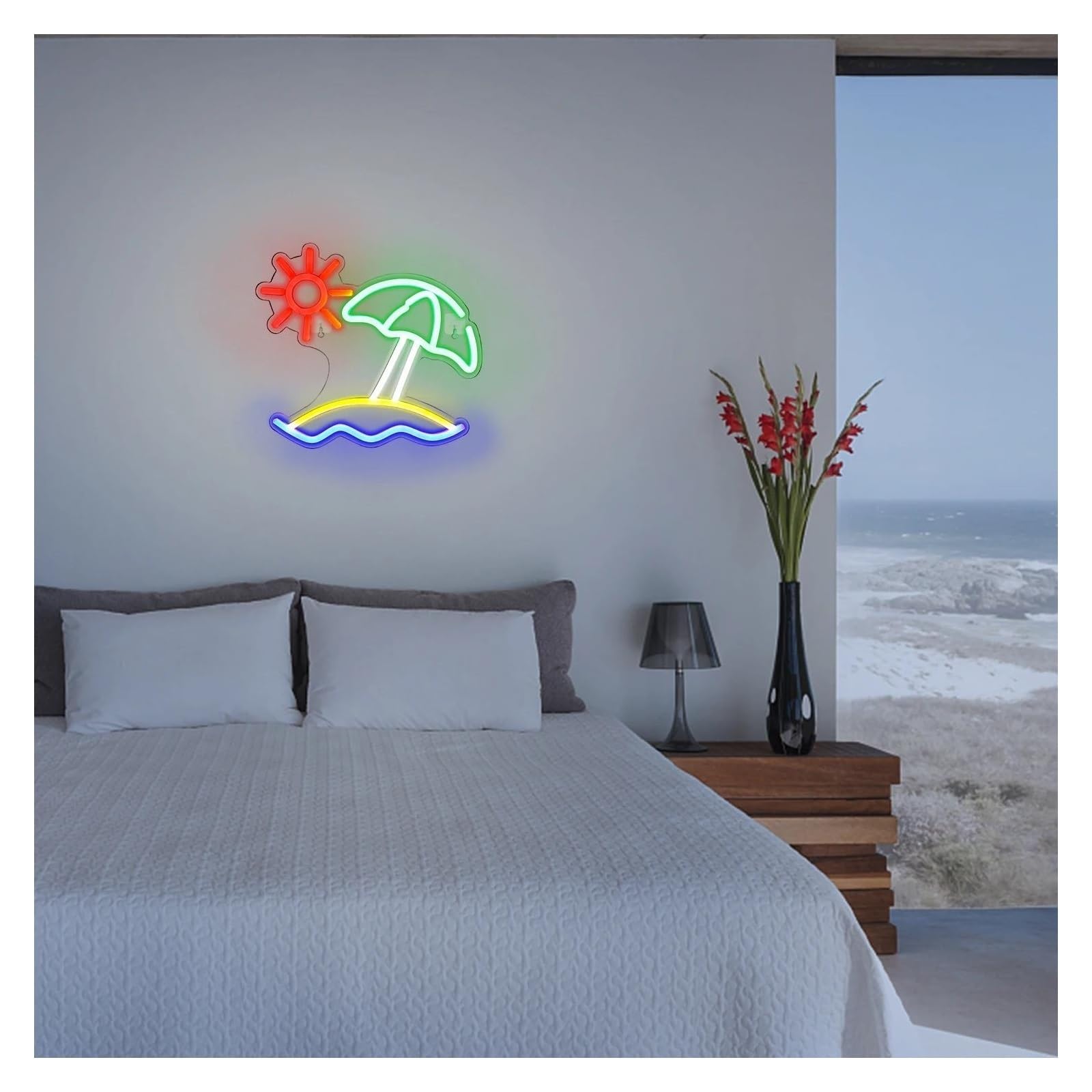 Carino Arte Illuminazione Festa Forniture Matrimonio Bar Spiaggia Sole Decorazione Parete Design per unico Con Interruttore LED per Luci al per neon