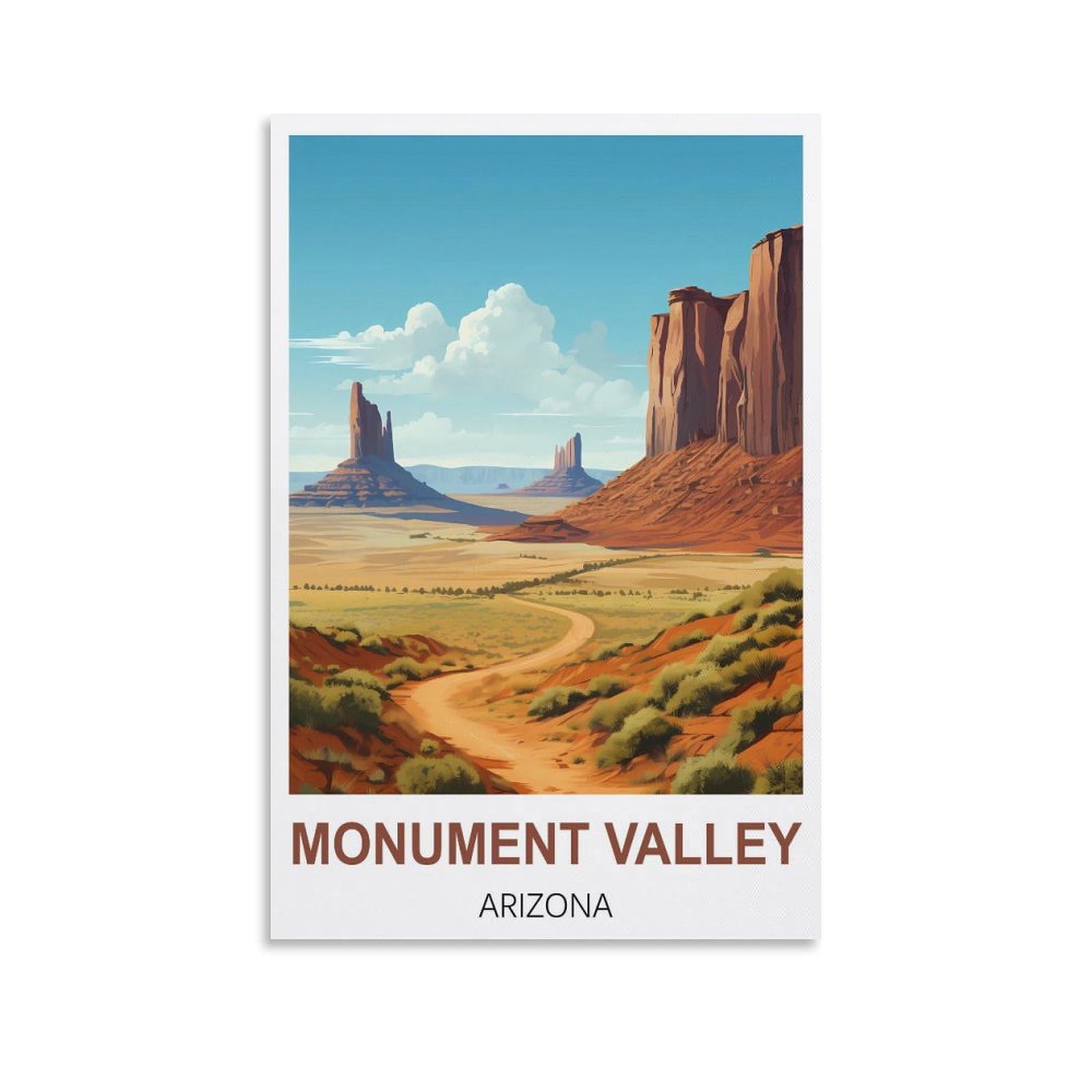 Metal Tin Sign,Monument Valley Arizona Wall Art Vintage Decor for Man Cave Garages Home Bedroom Retro Decor 15x30cm