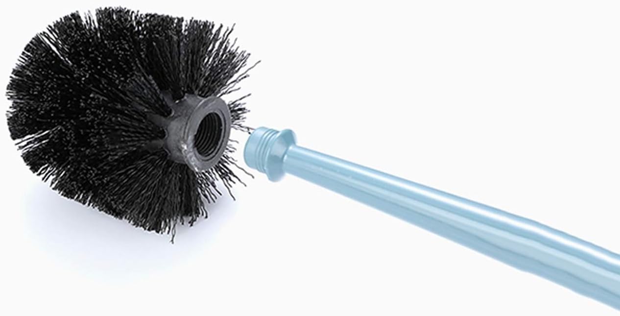 Toilet Brush Wall-Mounted Toilet Brush with Long Handle All-Round Cleaning Bathroom Cleaning Brush Toilet Brush Set (Pink/Dark Blue/Light Blue) Bathroom Brush and Holder(Color:Light Blue)