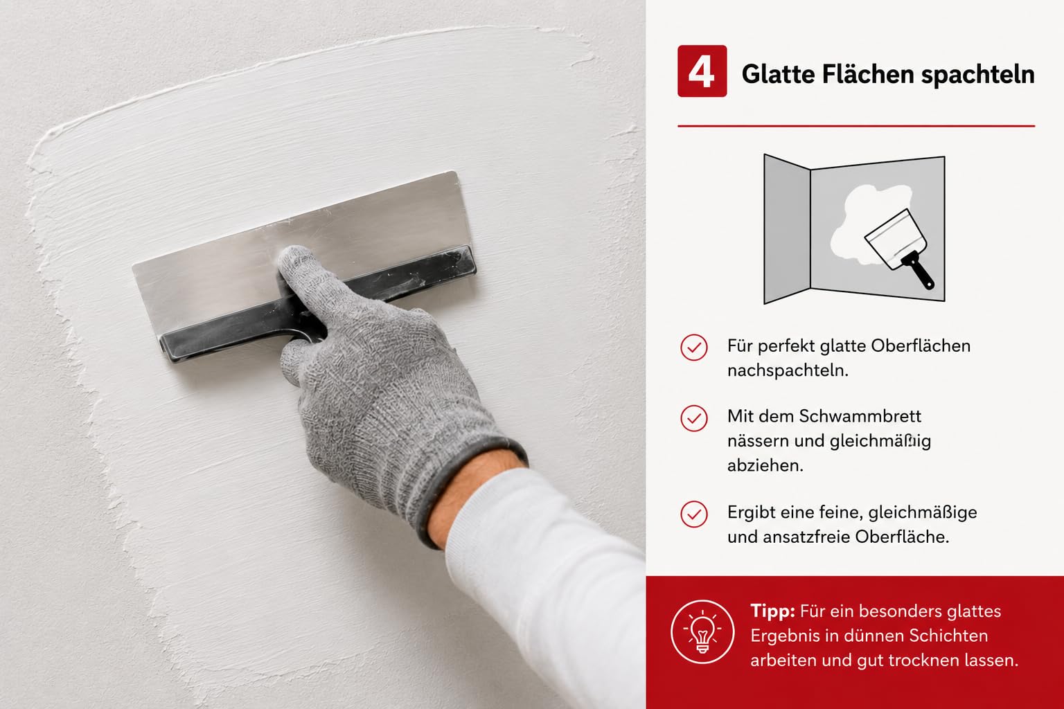 LEINOS Glätt- und Strukturspachtel 684, weiß – Feine Spachtelmasse für Wand & Decke innen, lösemittelfrei, atmungsaktiv, gebrauchsfertig, für Lehmputz, Kalk, Gips, Altanstrich, strukturierbar – 1 kg