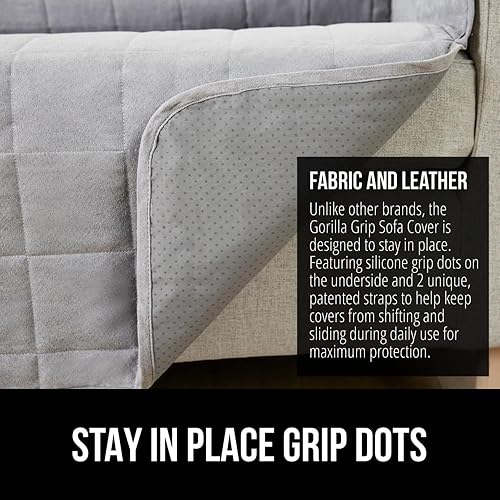 Miniatura 3 de GORILLA GRIP Funda protectora de sofá de gran tamaño patentada, impermeable, antideslizante, de 78 pulgadas, para cojín de sofá de cuero o tela,
