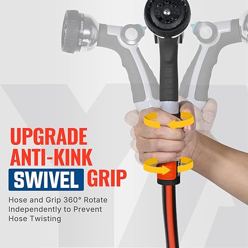 Miniatura 2 de YAMATIC Manguera de jardín de 15 x 58 pulgadas, manguera de agua ultra duradera con mango giratorio, resistente a las torceduras, accesorios de