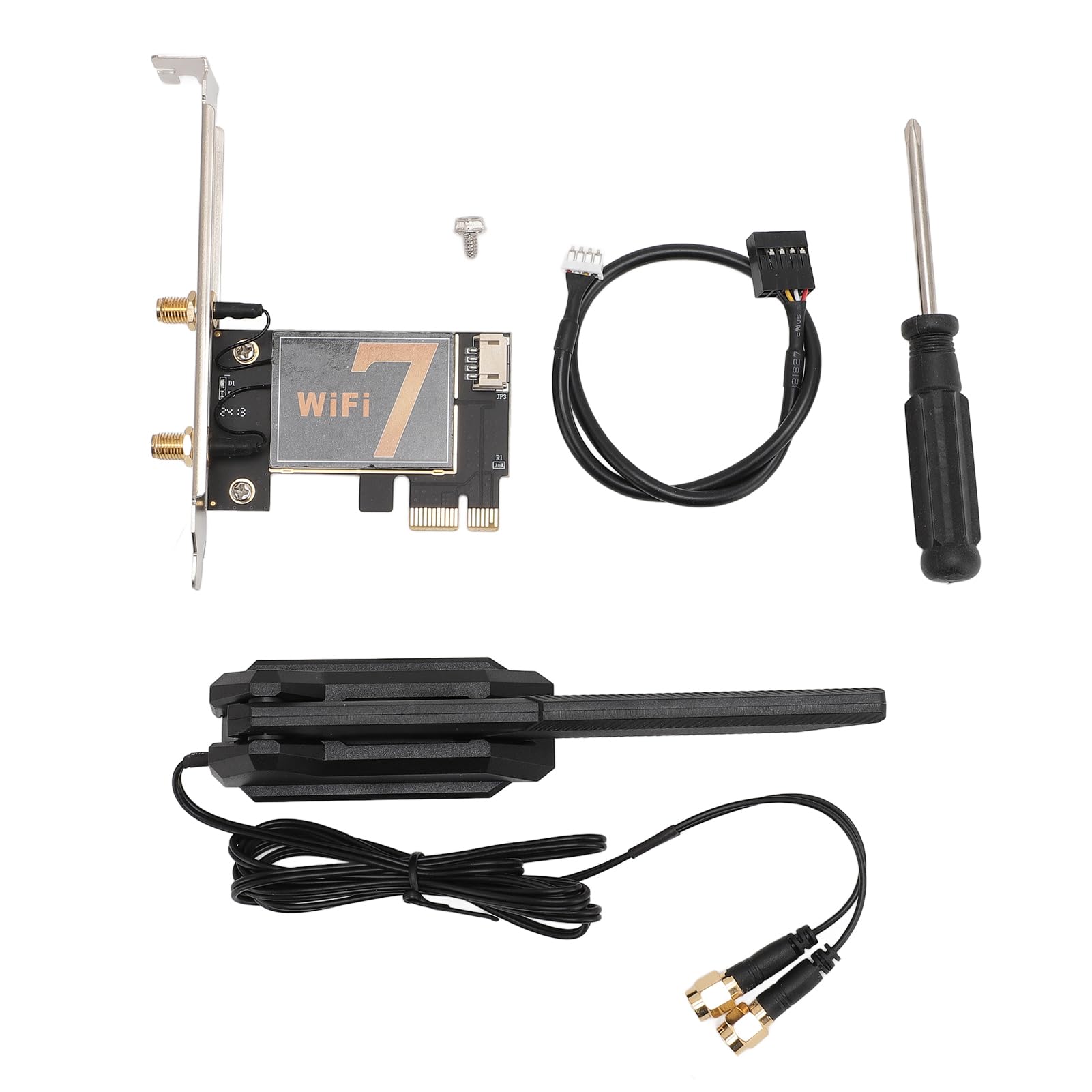 Cryfokt Tarjeta WiFi PCIE de 8774Mbps, Tarjeta de Red Inalámbrica de Tres Bandas con MU-MIMO, Antena de 12DB para Escritorio, Bluetooth 5.4