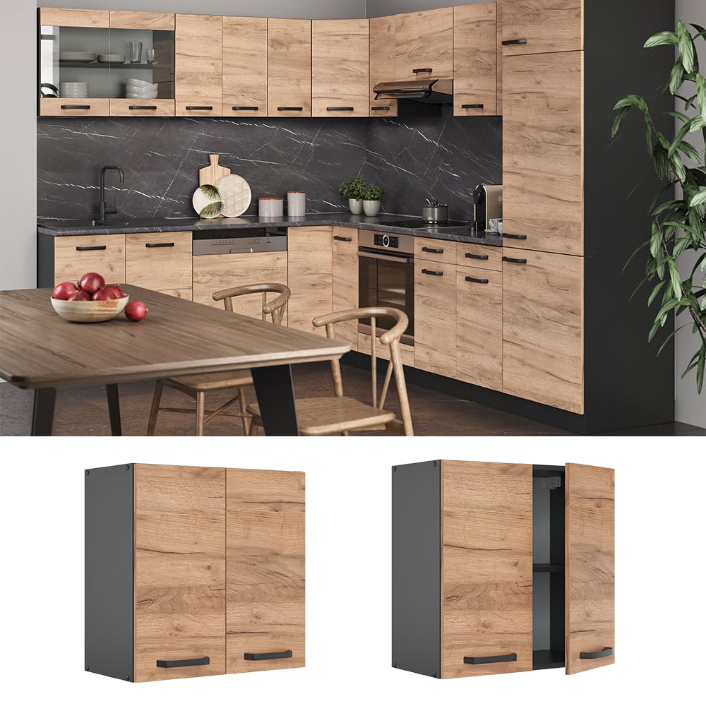 Vicco Elément Haut de Cuisine R-Line, Chêne de Force doré, 60cm, pour Une Combinaison Libre au Sein de systèmes de Cuisine modulaires