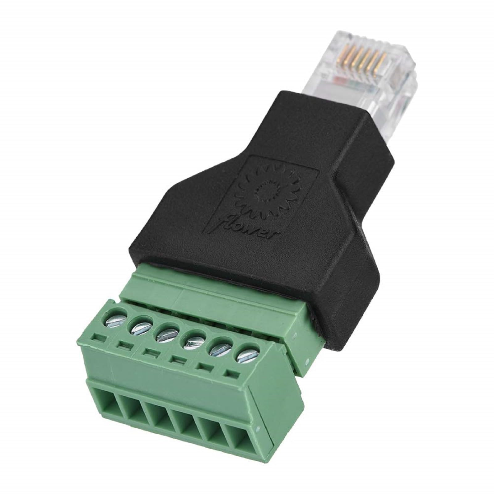 Socobeta Men's Default 1Pcs Ethernet Screw Terminals Adapter Rj12 6P6c To 6 Pin Screw Terminals Connector