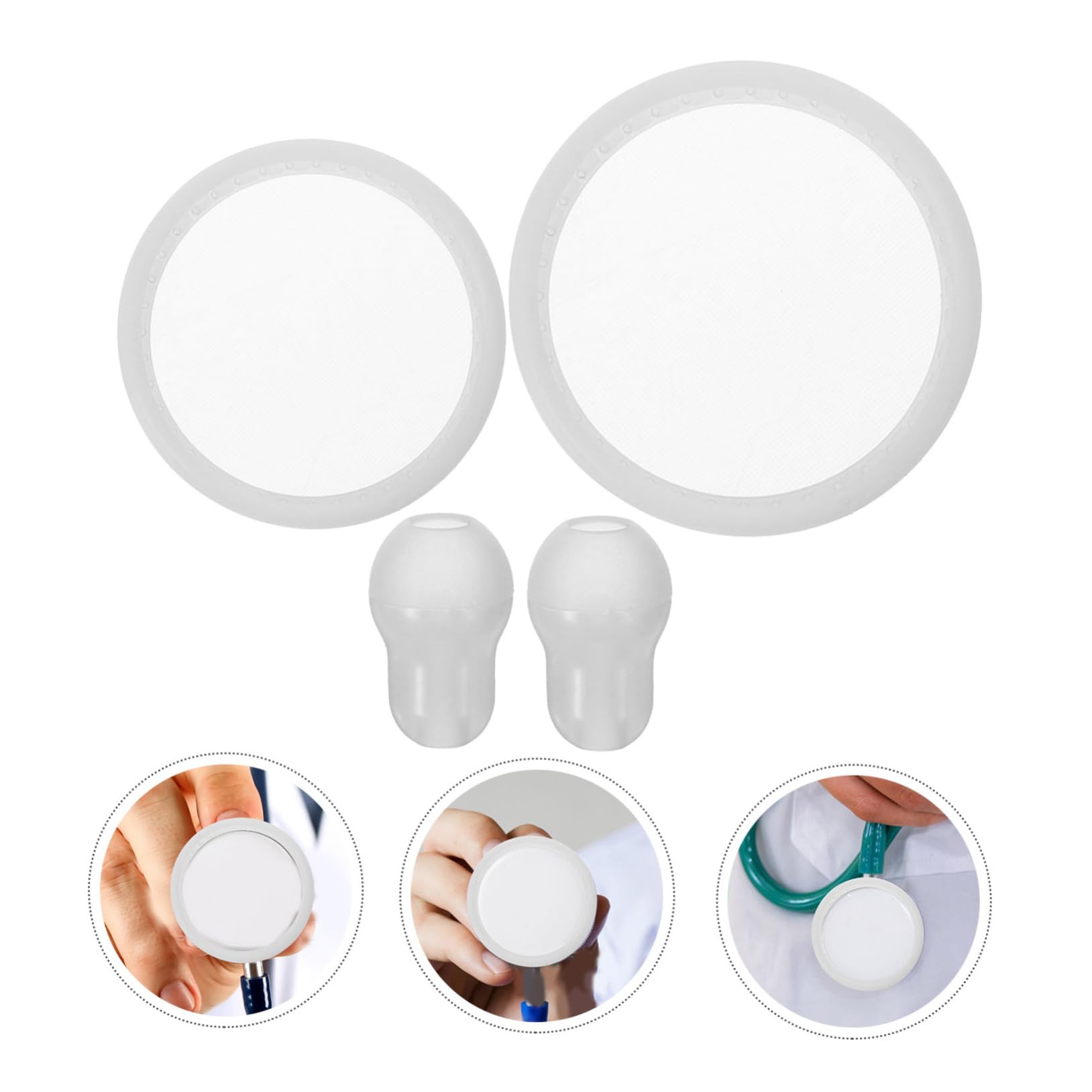 PartyKindom 1 Set Accessories Ear Tips Accessories Children Diaphragm Replacement Accessories Adult Diaphragm for Women White PVC