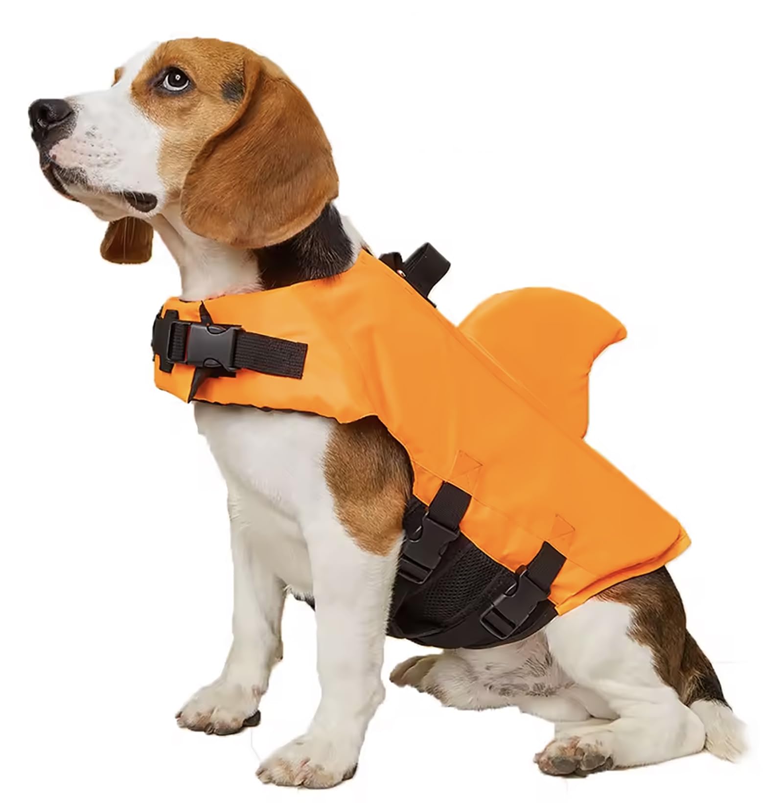 GabeFish Shark Gilet de sauvetage pour chien Bleu orange, M (Weight: 17-48lb/8-22kg), Orange