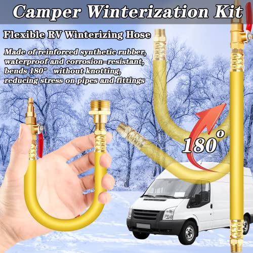 Image of Boltigen RV Winterizing Kit, 12'' Sprinkler Blowout Adapter with Shut Off Valve, RV Air Compressor Adapter /Winterize Kit,for Motorhome, Boat, Camper, Travel Trailer