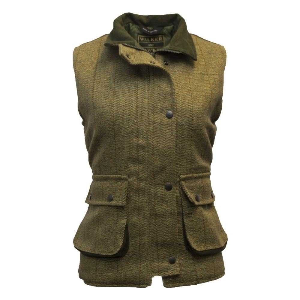 Walker and Hawkes - Bayston - Chaleco de Tweed para Mujer - Inspirado en la hípica y la Caza