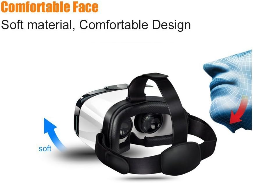 VR Headset with Remote Controller, Virtual Reality Headset VR Goggles for 3D Movie Games, VR Glasses Compatible with 4.5 - 6.3 inch Screens, No Dizzy Feeling
