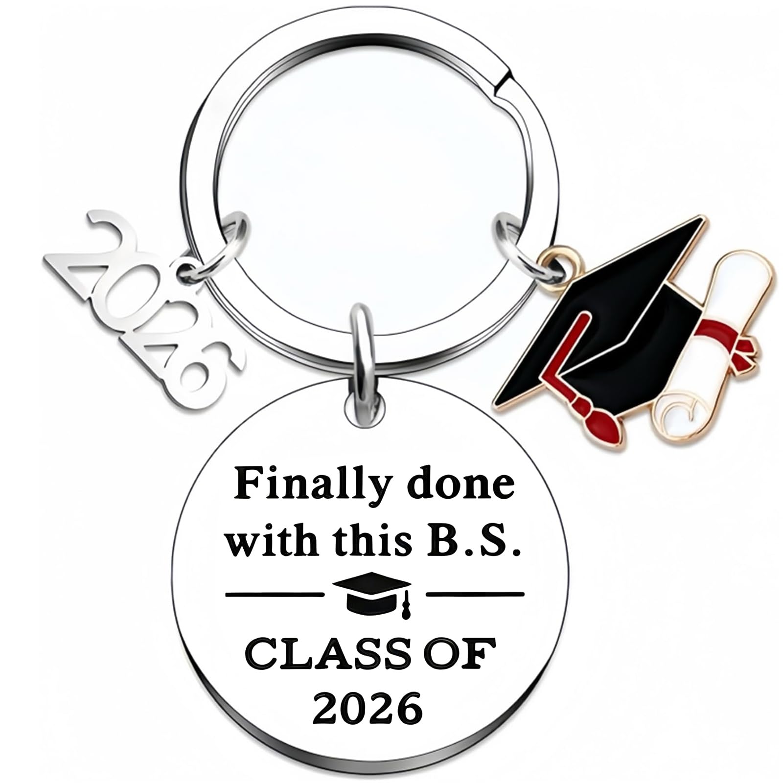 ASREJUR 2026 Graduation Gifts Keyring,Graduation Keychain Class of 2026 High School College,Keyring Inspirational,Siliver Keychain Gifts for Women Men Daughter Son Friends Graduations Presents