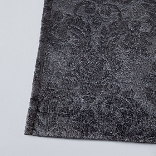 Warm Home Designs 1 Pair (2 Panels) Of Gray Charcoal Insulated Thermal Blackout Curtains With Embossed Textured Damask Flower Pattern. Each Grommet Top Window Panel Is 38" X 84". Ev Charcoal 38X84 #TOP3