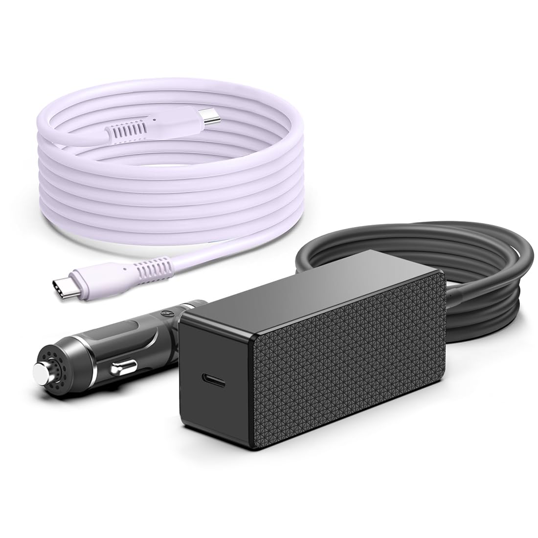 KFD Caricatore da auto USB C da 140 W PD 3.1 per MacBook Pro/Air Surface Pro Samsung Dell Google PC, Tablet Cellulare AI Laptop Alimentatore di rete 24 V Accendisigari USB Auto Charger con cavo di
