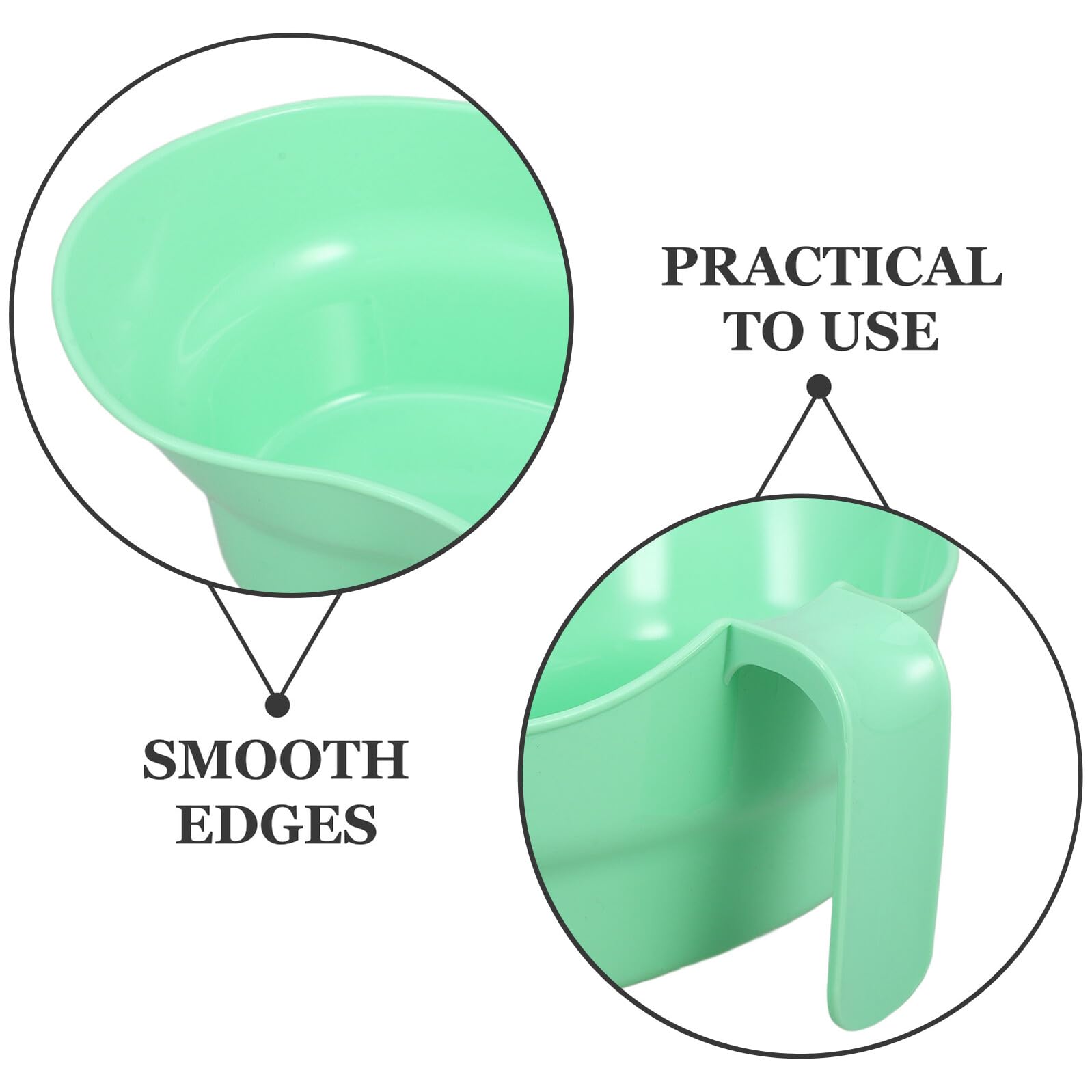 Juego de 3 Vasos para Enjuague Bucal y Taza Vómito para Pacientes Postrados en Cama, Plástico Liviano Verde, Accesorio de Cuidado Dental y Baño para Personas Mayores en