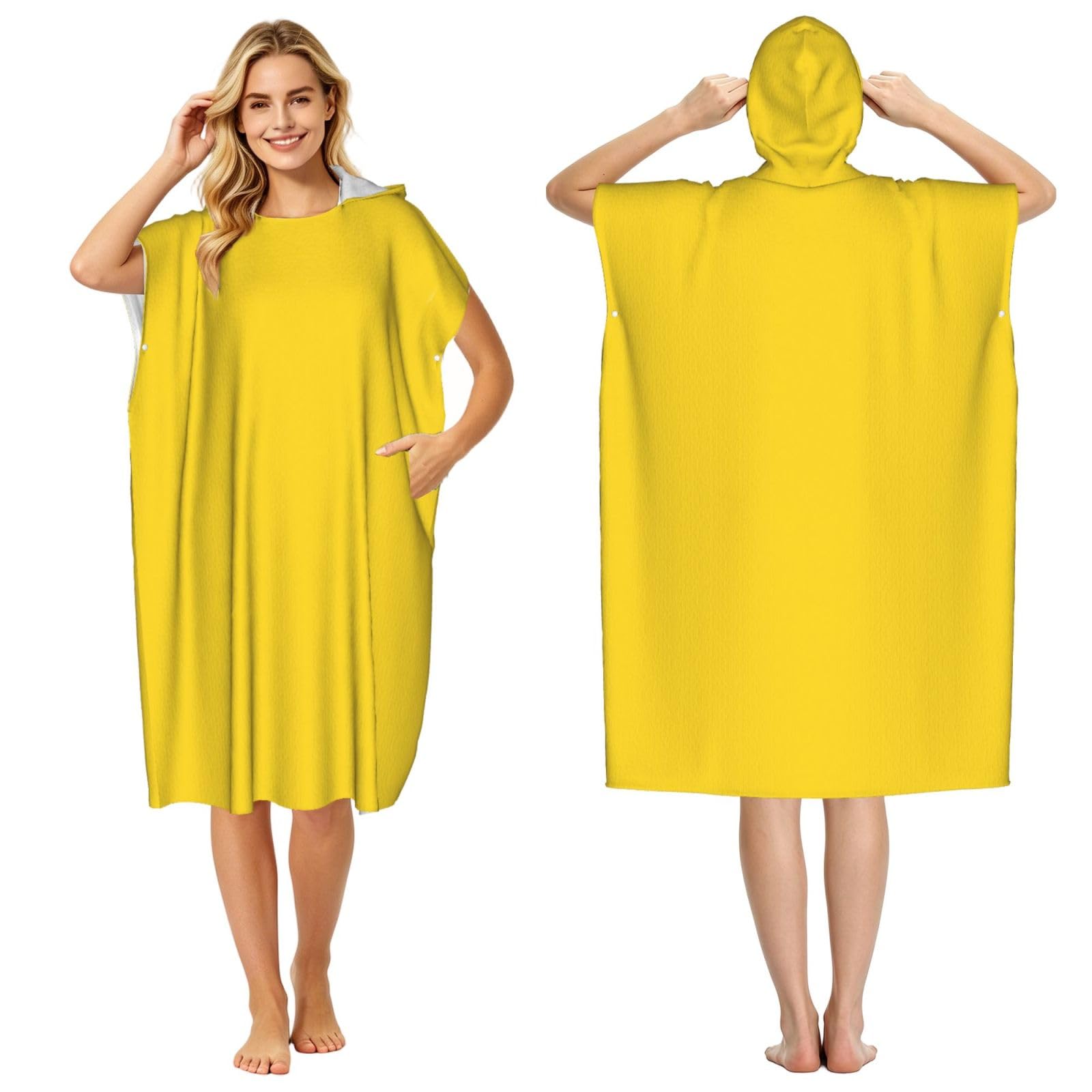 DTHKJNLSF Sunflower Yellow Adult Hooded Beach Poncho Towel