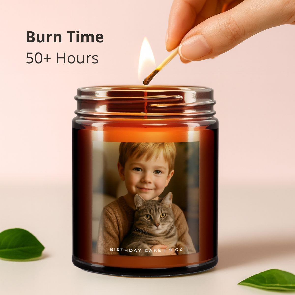 Custom Photo Candle, Personalized Gift, All-Natural Soy Wax & Premium Oils, Birthday Boyfriend Best Friend Engagement Valentine's Day Gift, Customized Candle, 50+ Hours Burn-Time - Image 3