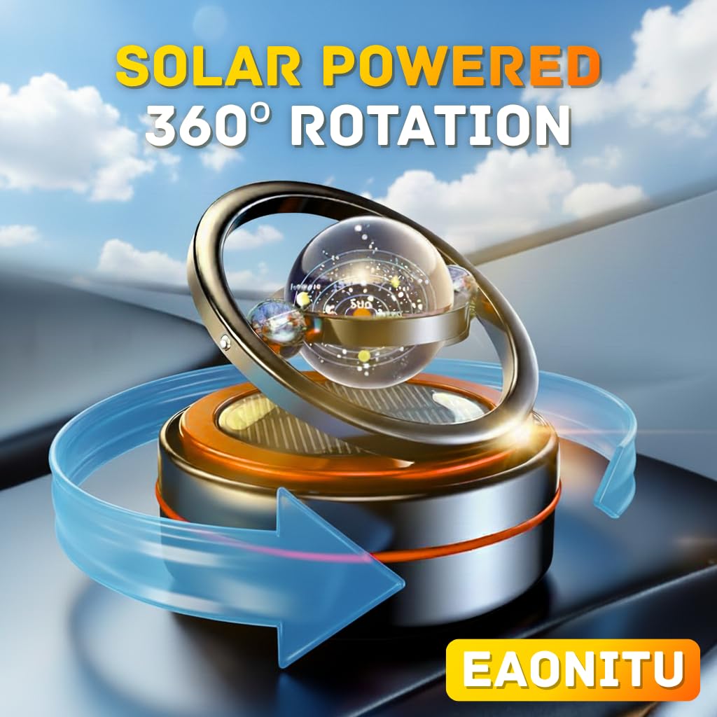 Solar Celestial Fidget Spinner Lucky Car Decoration Automatyczna zasilana słońcem akcesoria domowe i samochodowe, wymiana prezentów urodzinowych na Dzień Ojca, dyfuzor zapachowy, perfumy nie są
