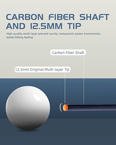 Miniatura 4 de KONLLEN Taco de piscina de fibra de carbono de 58 pulgadas, palos de piscina profesionales para adultos, tecnología de carbono completo, baja