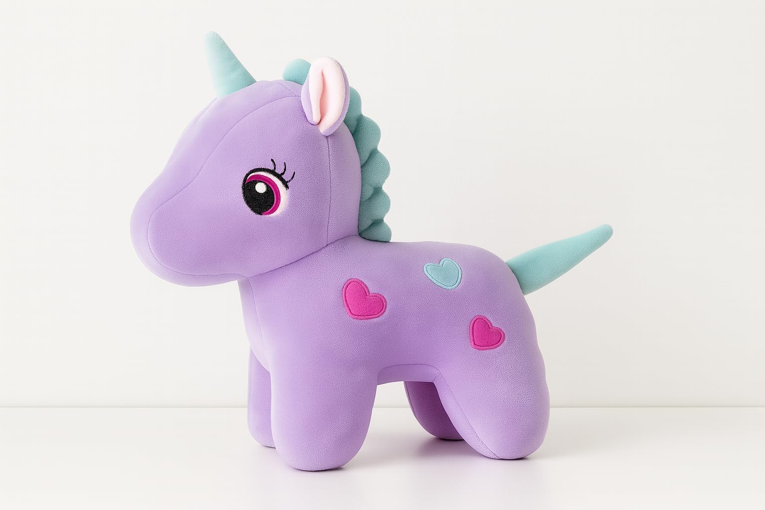 Plush Unicorn Stuffed Animal, Purple with Blue Horn, Soft Baby Toy - 30 cm_ST-picture-19