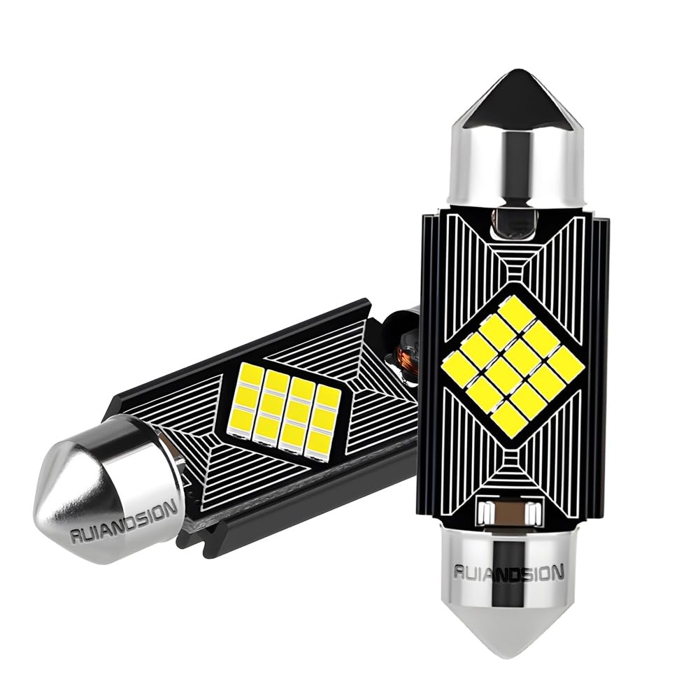 Ruiandsion 39MM Reading Map Door Bulbs,White Vanity Mirror Lights,12V Vehicle Interior Light(Pack of 2)