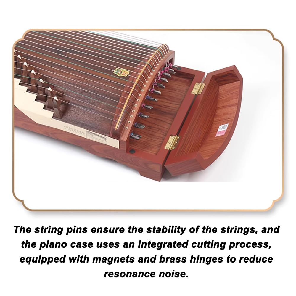 Krótki mahoniowy Guzheng o długości 100 cm, wzór pandy, dla początkujących/profesjonalistów,A