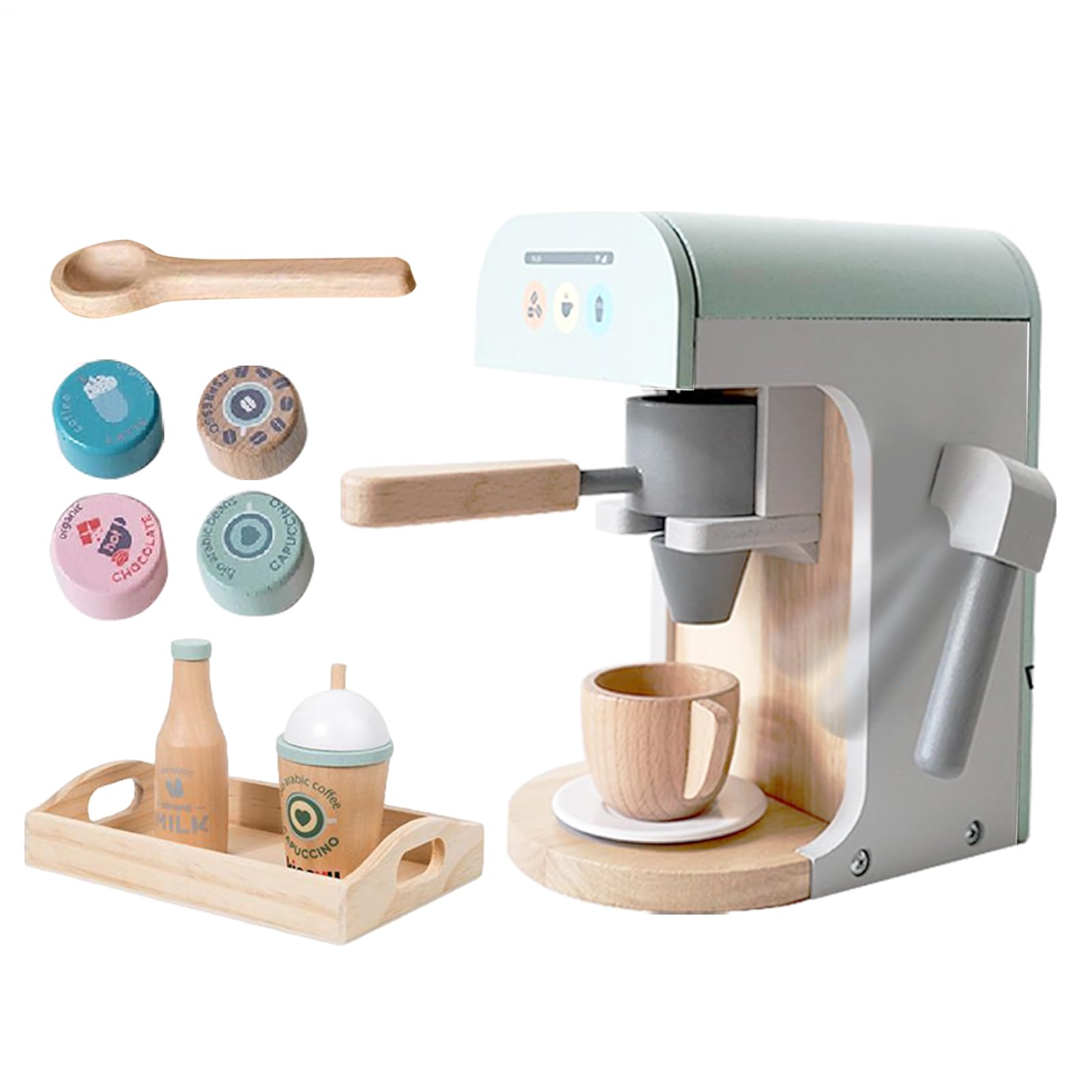 Machine à café enfant en bois : set de jeu d'imitation éducatif - 8