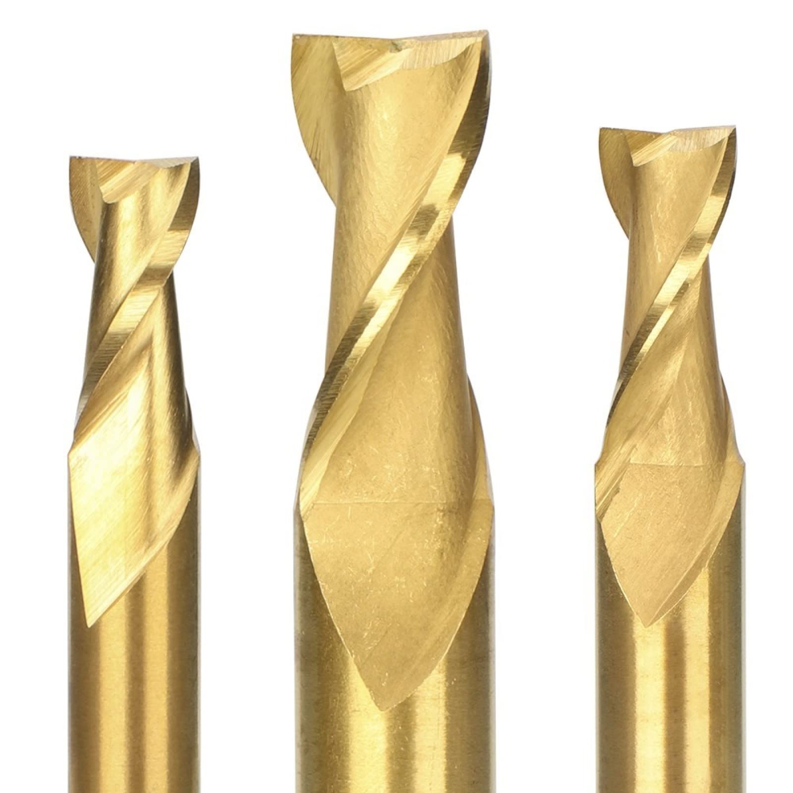 HSS-Fräser Mit 2 Flöten, Spiralschaftfräser Für Metall-Aluminium-Fräswerkzeug, TiN-beschichteter CNC-Fräser,11-teiliges Set