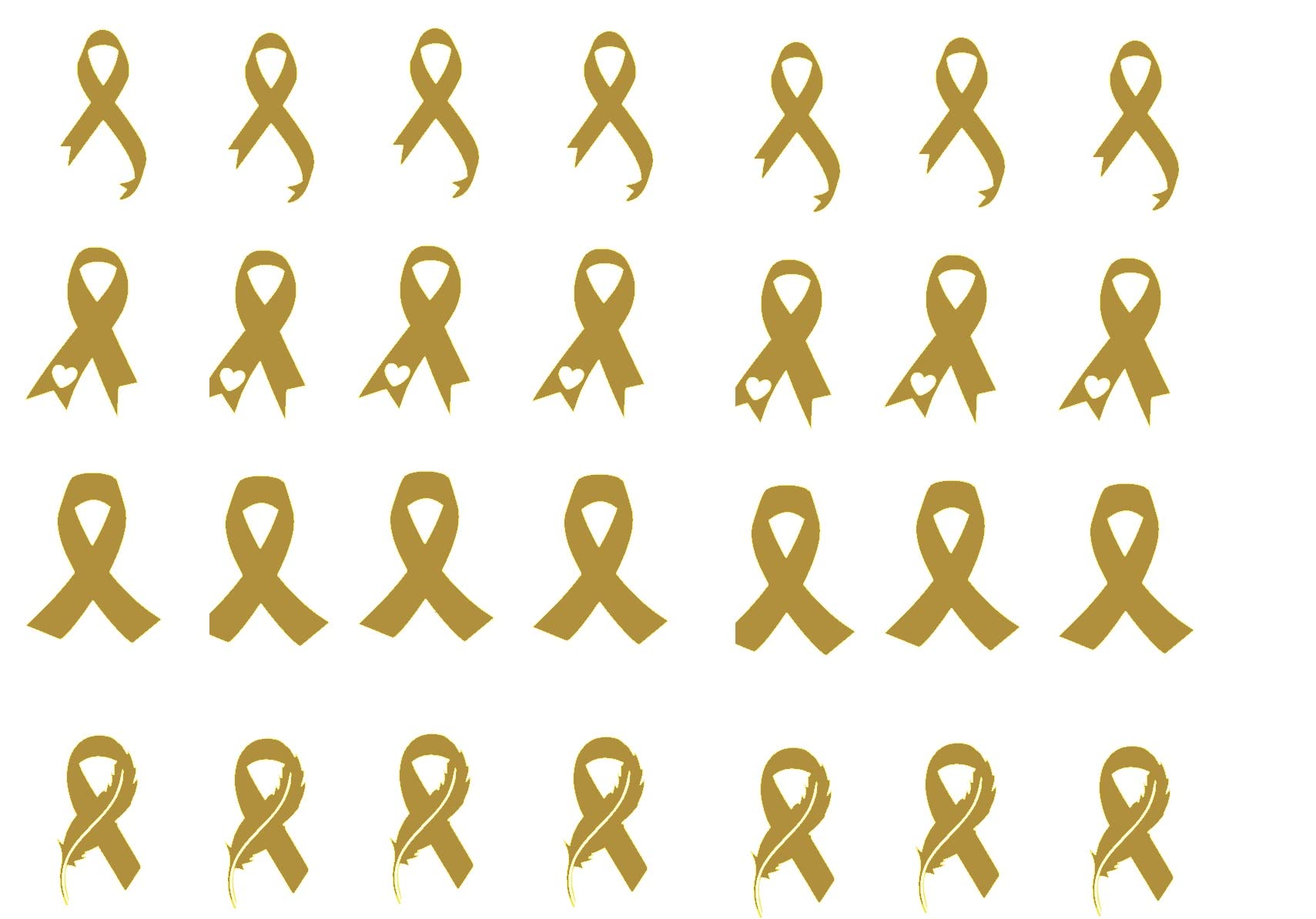 Childhood Cancer Collection (Childhood Cancer Vinyl Stickers Ribbon c2 Gold)