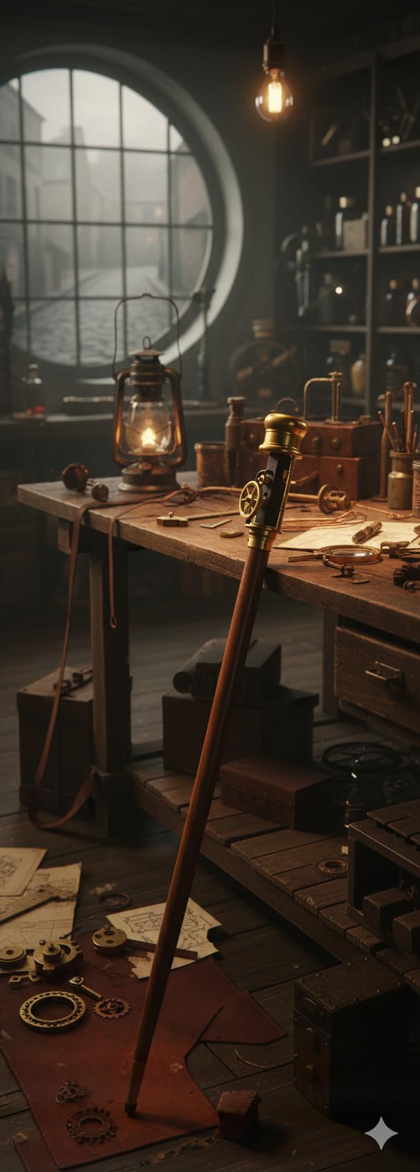 Bastón de motor de vapor para hombres y mujeres con bastón steampunk