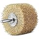 S&R Stahldraht Rundbürste, Schleifbürste Messing 80 mm x 35 mm, Holzstruktur-Bürste vermessingt, 0,25 mm gewellt, Rundschaft 8 mm, Drahtbürste für Holz, Metall, Edelstahl, Kunststoffe