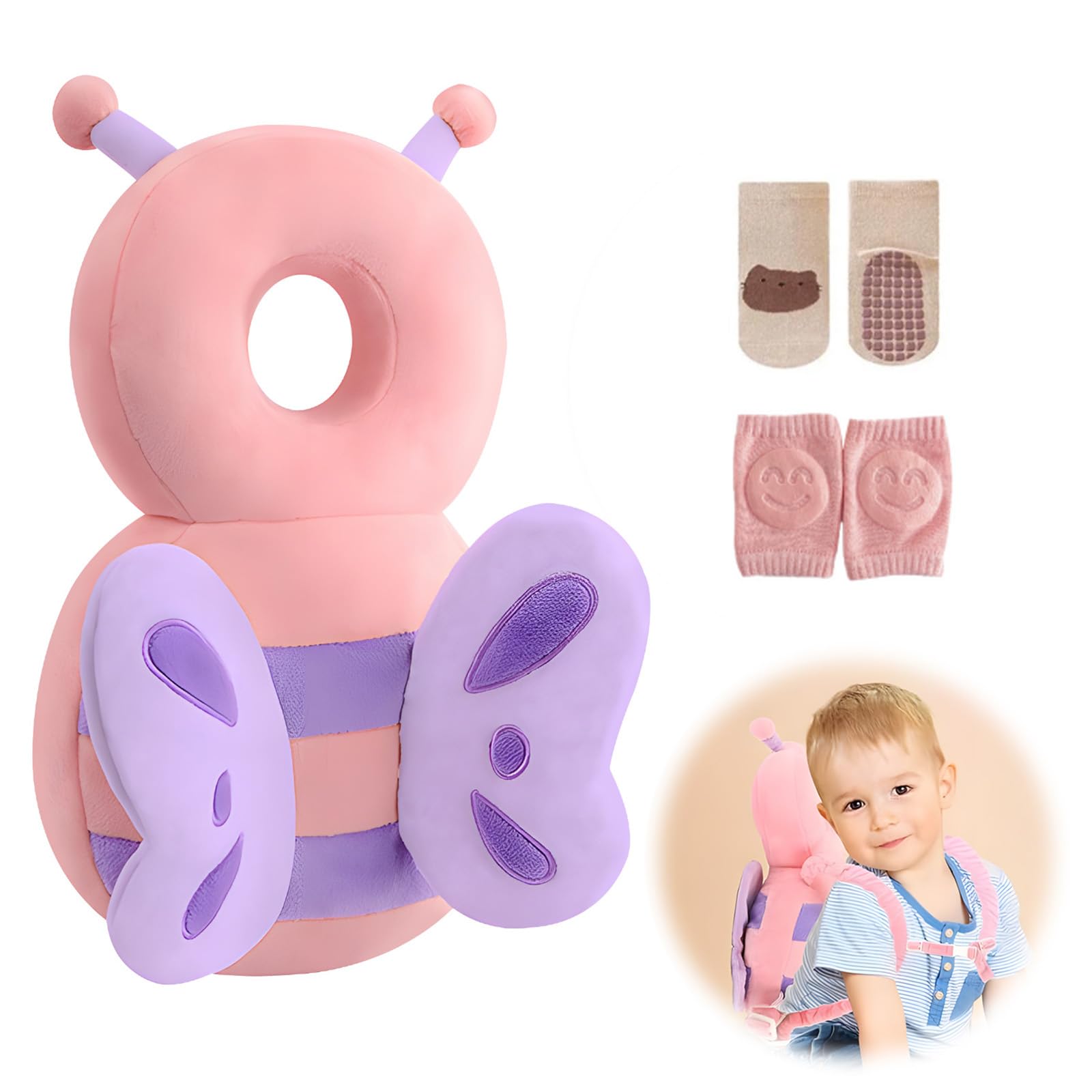 Viondra Baby Head Protector Backpack, Adjustable Head Protector for Babies 5-24 Months (Butterfly) โ image 1