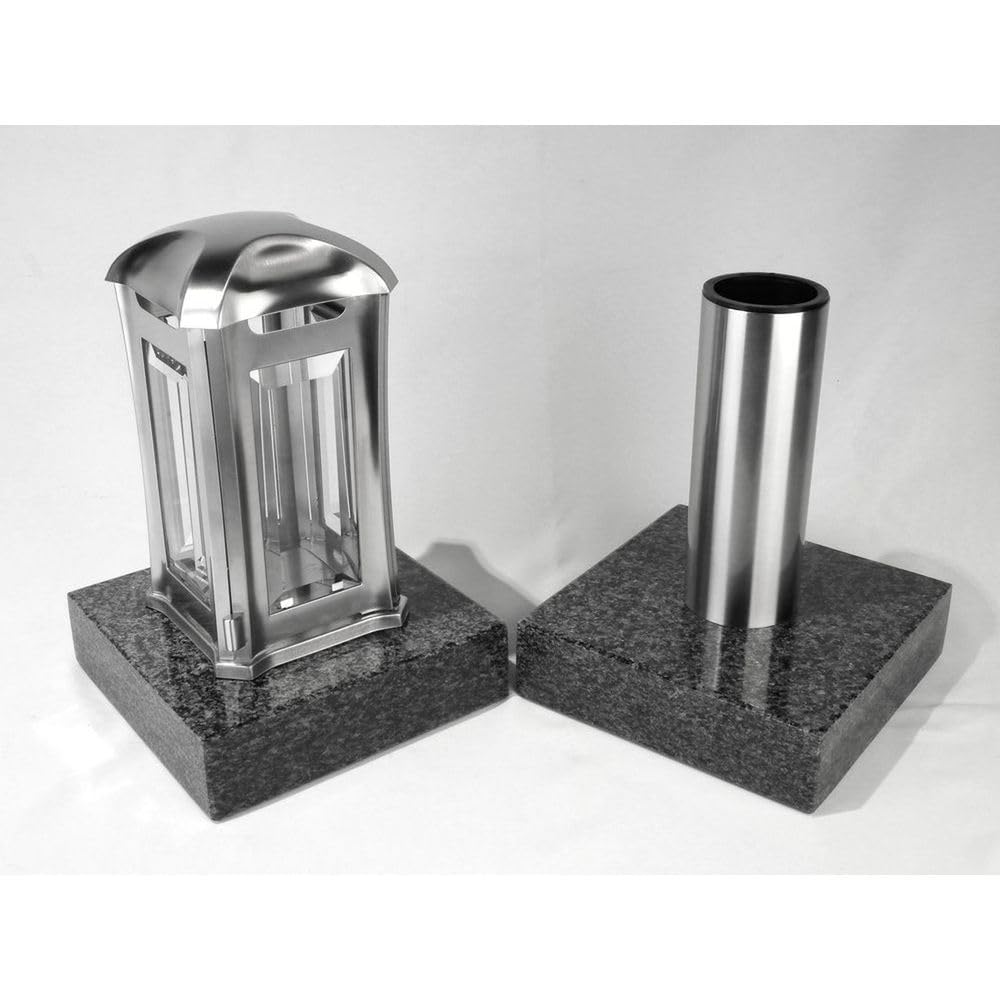 designgrab Grab lampada Venezia e Grab Vase Tube in acciaio inox con 2 pezzi base in granito in granito nero Impala