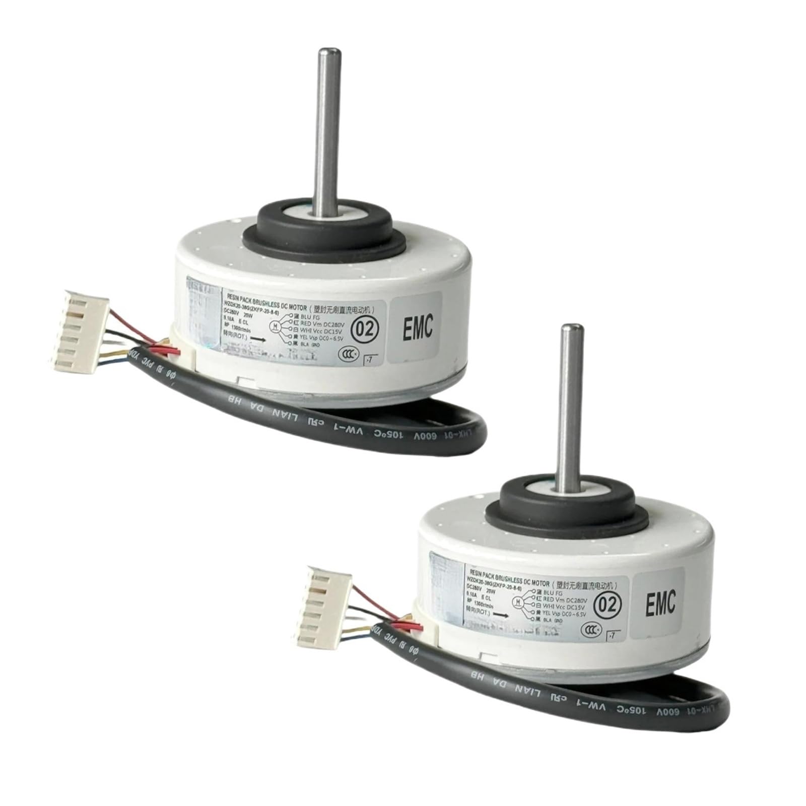 2x Klimaanlagenmotor WZDK20-38G ZKFP-20-8-6 DC Bürstenloser Lüftermotor, 20W Inverter Klimaanlage Bürstenloser DC-Motor