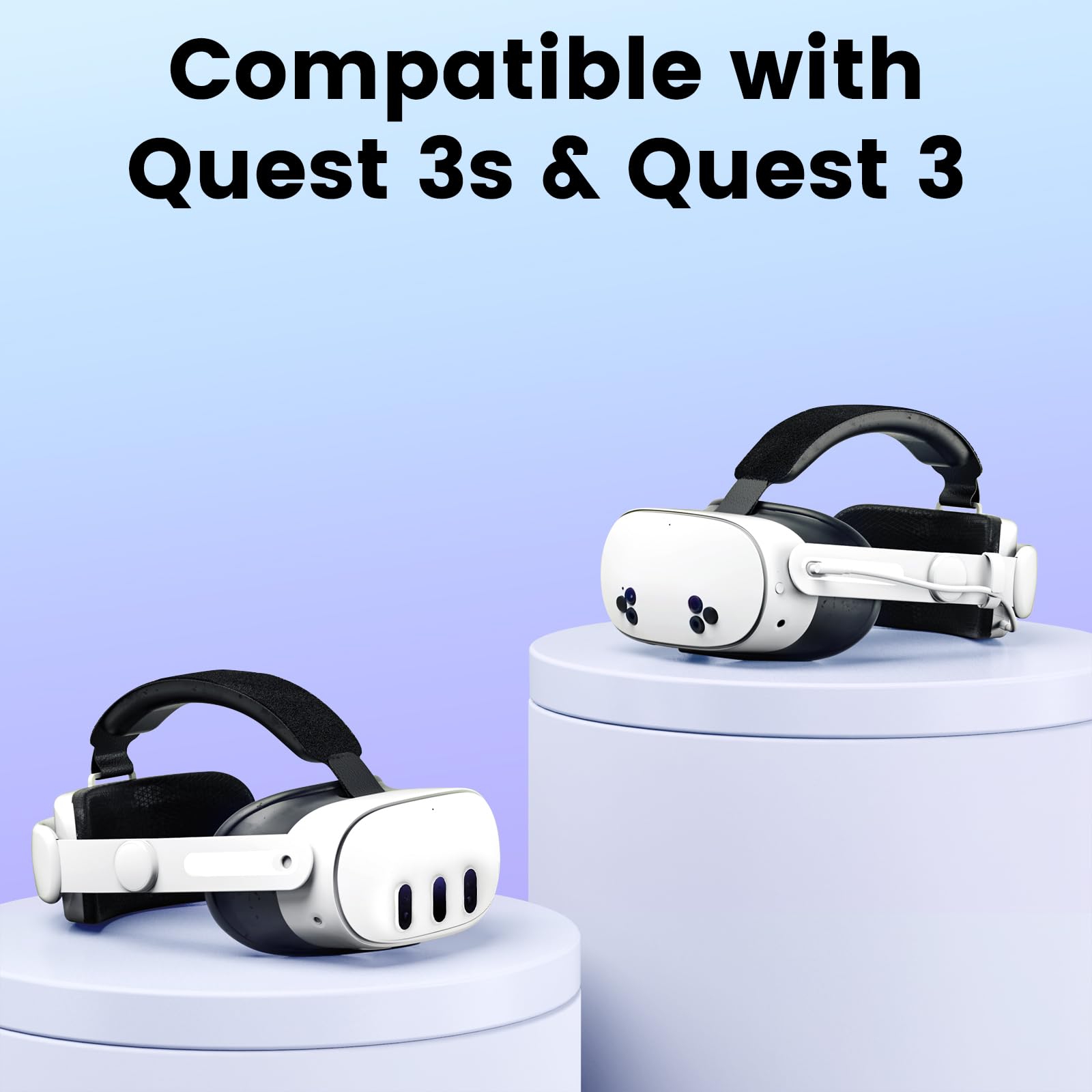 Head Strap with Battery for Meta Quest 3S/3, Rechargeable Battery Pack Headstrap for Oculus 3/3s, Nexatrix Detachable Elite Strap for VR Headset (6,000mAh Battery)