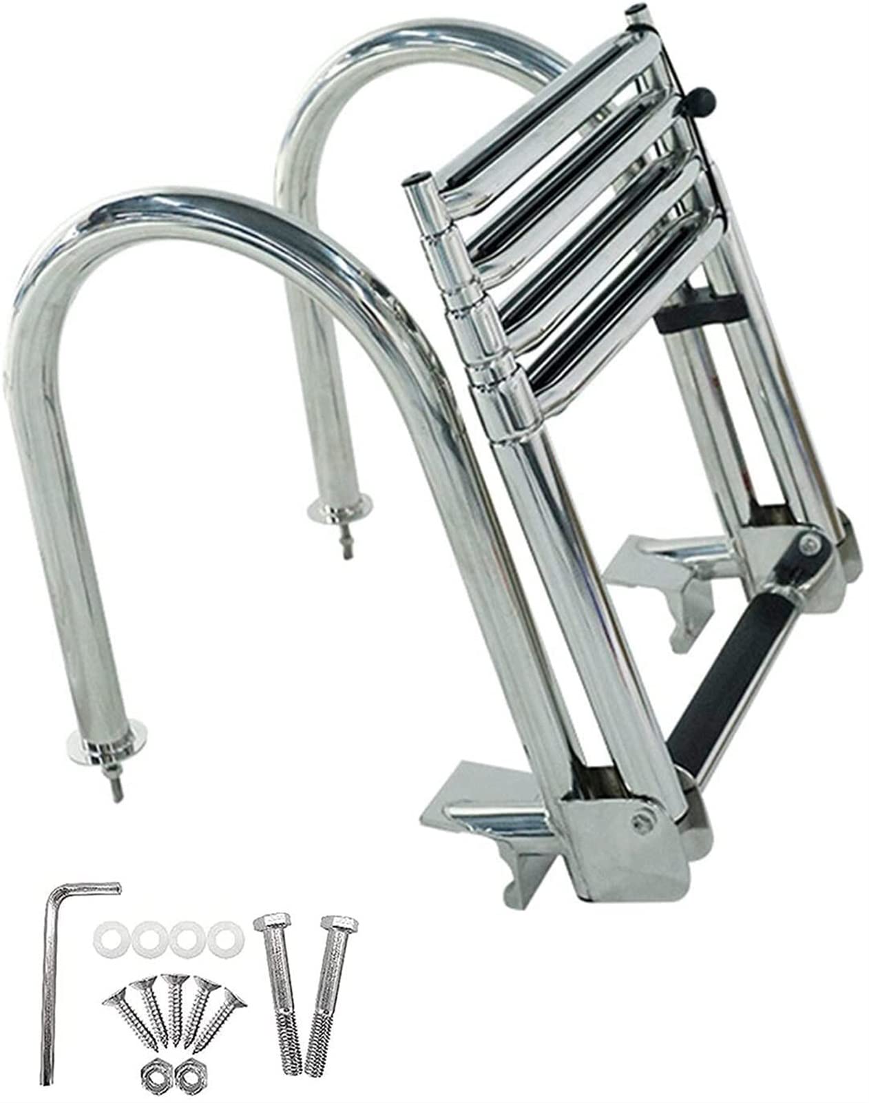 Buy HAO KEAI Stainless Steel Telescoping Boat Ladder Telescoping 4 Step