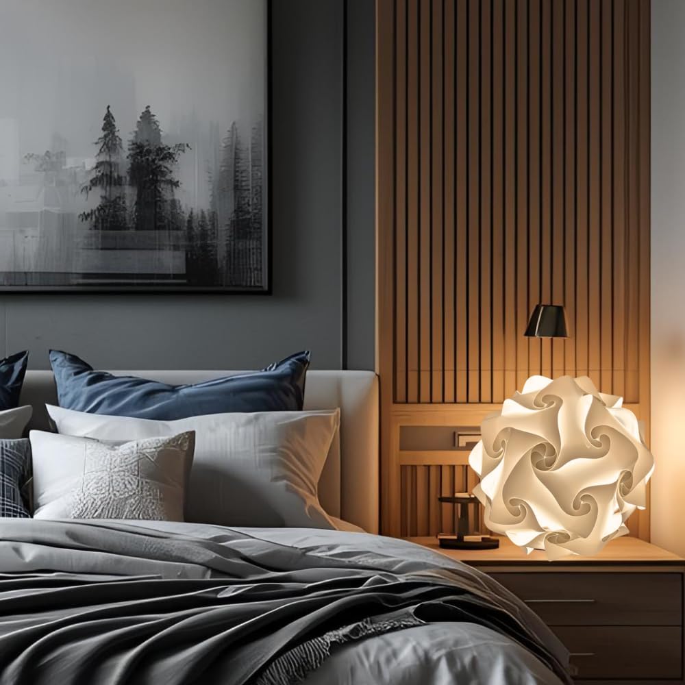 Lampadesign Lampada da comodino camera da letto Abat jour moderna tavolino tavolo soggiorno scrivania FIOCCO Sfera diametro 23 cm Lampade Lumi comodini Lampadine a Led E27 Luce calda soft lettura