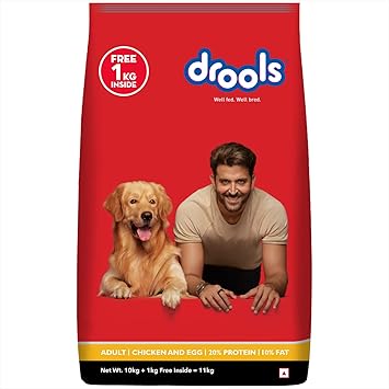 Drools Chicken and Egg Adult Dry Dog Food, 10kg + 1kg Free
