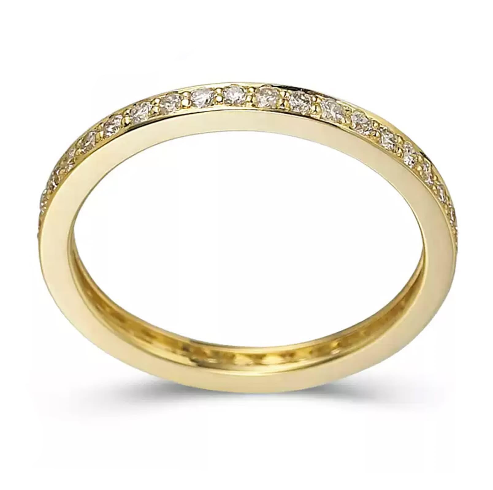 KnSam 9K/14K/18K Gelbgold Freundschaftsringe, Labor Erstellt Diamant Solitärring Klassiker Rundschliff Weiß, Echtschmuck Ring Gold Au750/ 585/375, Gr.47-70