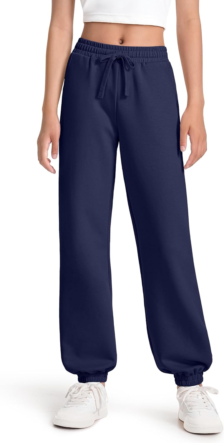 Somaibo Girls Sweatpants Athletic Joggers with Drawstring Waist and Pockets, Great for Teen Girls (Size: 7-14 Years)