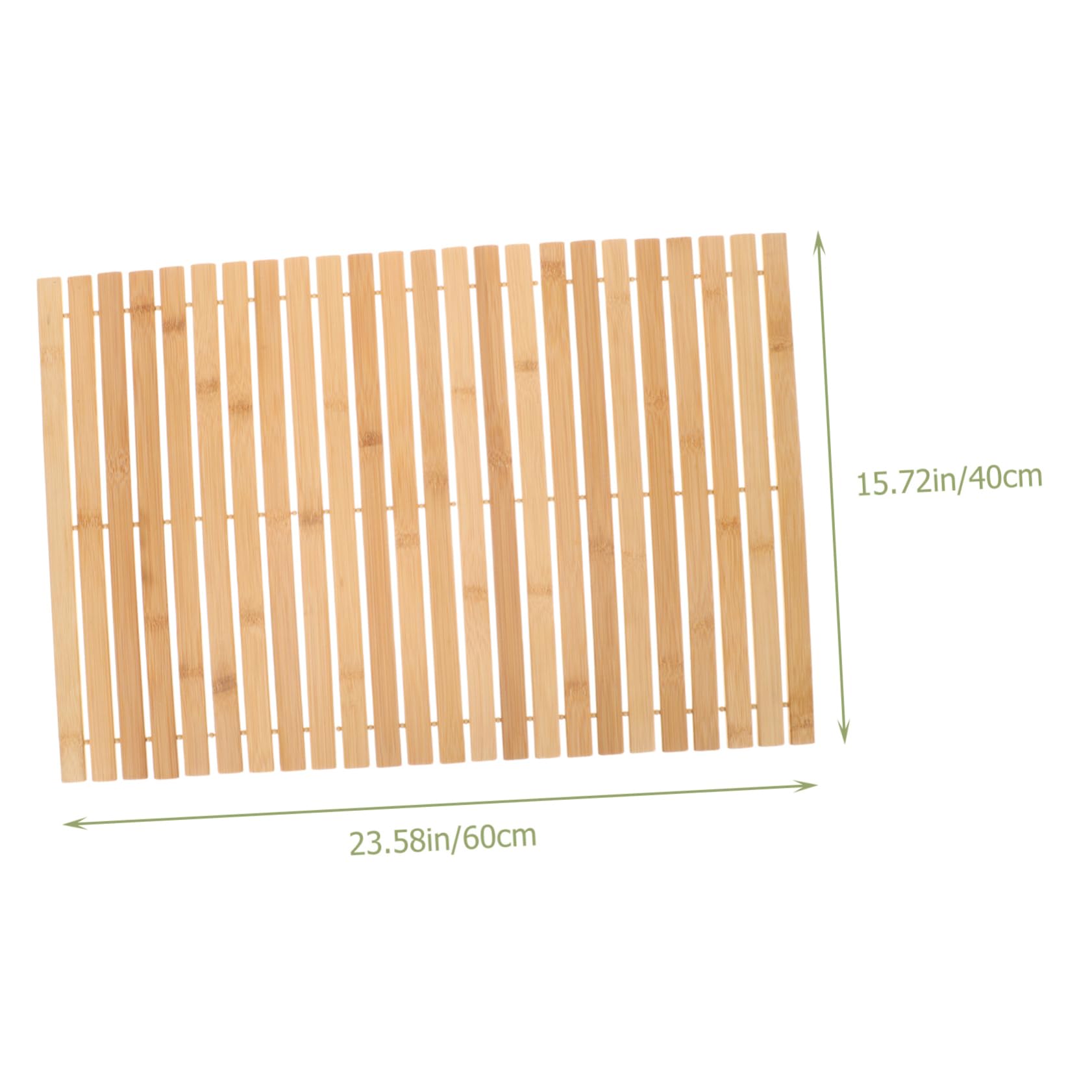 Alipis Tapis de Bain en Bambou Marron Antidérapant pour Chambre